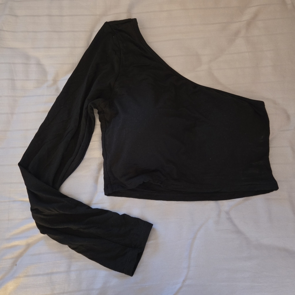 Klassy Network One Shoulder Black Top